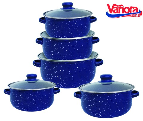 Set pentru gatit Zora, Vanora, 10 piese, otel, albastru albastru