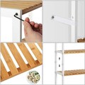Raft de depozitare multifunctional Vasagle, 60x26x130 cm, max 40 kg, bambus, alb/natural