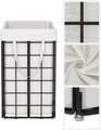 Cos de rufe, Songmics, 48 x 33 x 58 cm, 90 L, otel/policoton, alb/negru