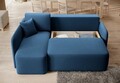 Coltar extensibil stanga 3 locuri ELTAP, Hadson, 206x150x89 cm, lemn/poliester, albastru inchis