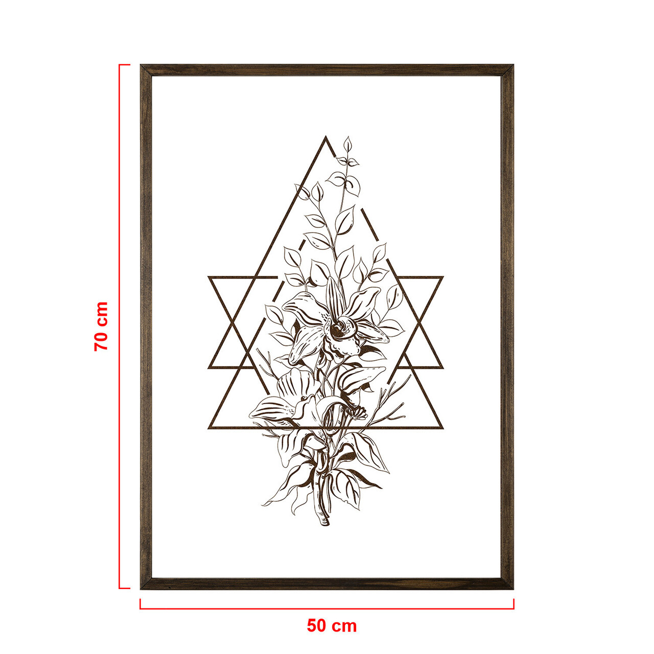 Tablou decorativ, TD035, Lemn, Desenat manual, Natural