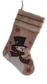 Decoratiune Stocking Snowman, Decoris, 25x45 cm, poliester, multicolor