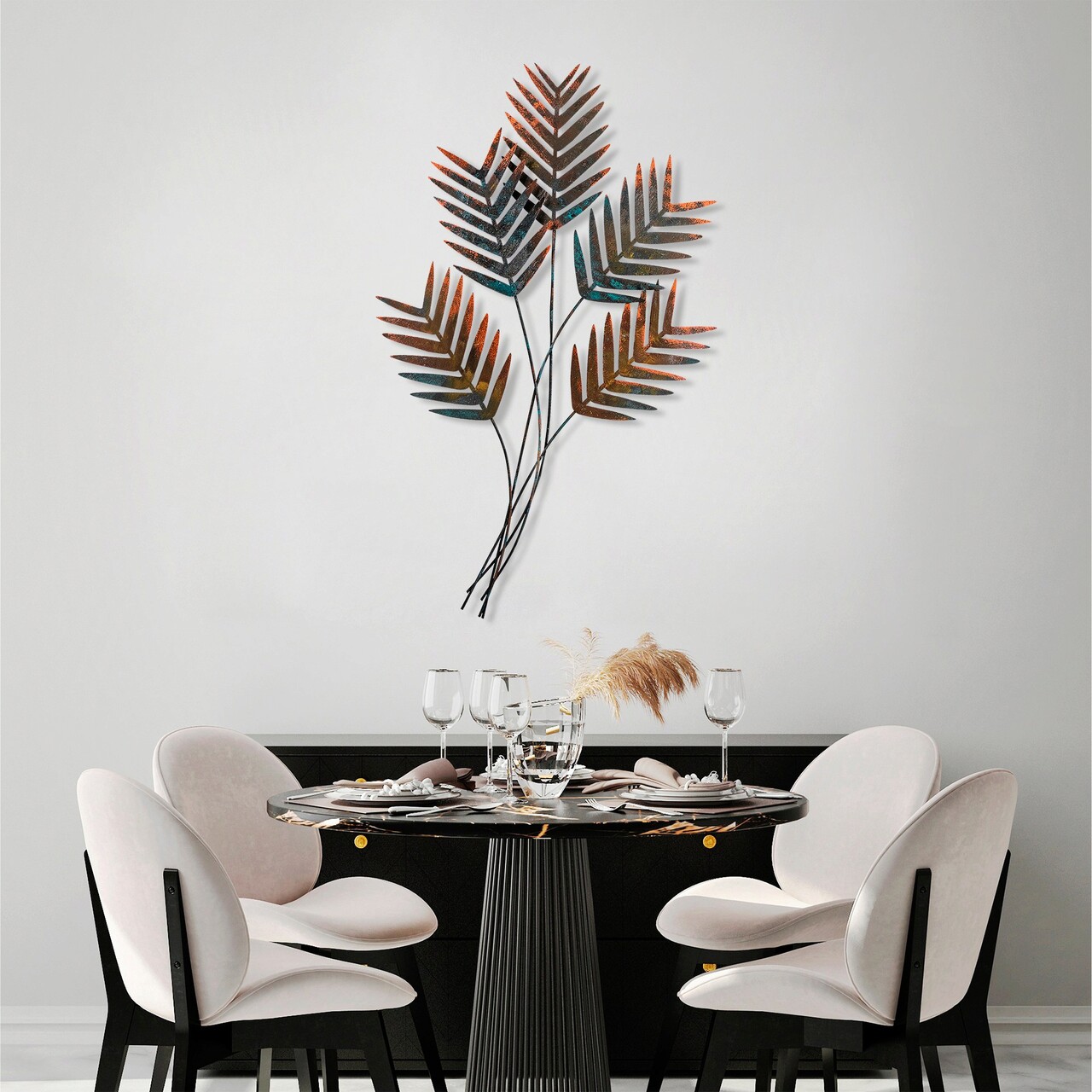 Decoratiune de perete, Toona Sinensis 2, Metal, Dimensiune: 72 x 108 cm, Multicolor - 1 | YEO