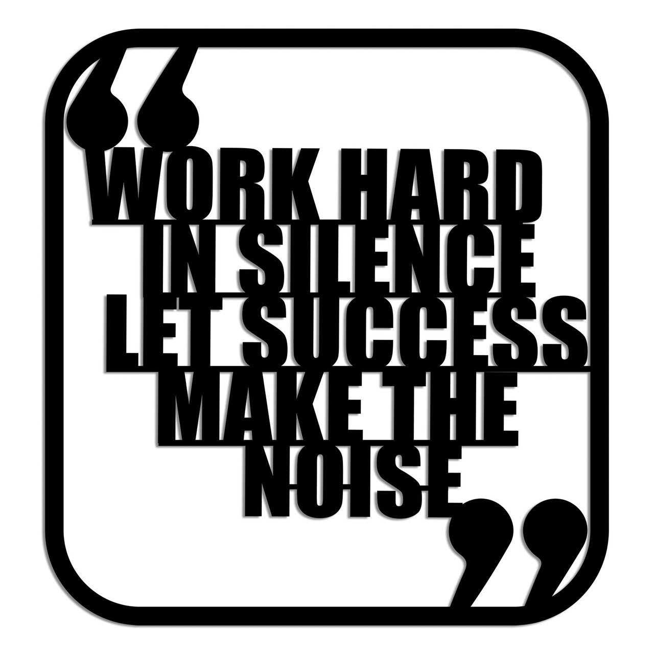 Decoratiune de perete, Work Hard, Dimensiune: 50 x 50 cm , Negru — imaginea 5