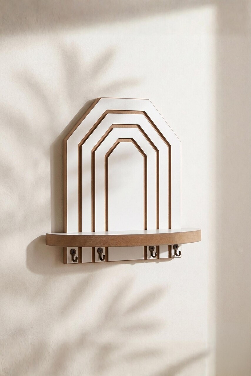 Raft de perete, Hanah Home, Artmtkwll10-White, MDF, Alb — imaginea 4