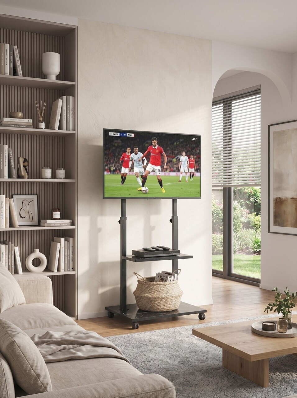 Suport TV mobil, Hanah Home, Dh Tv Unit Black, Negru