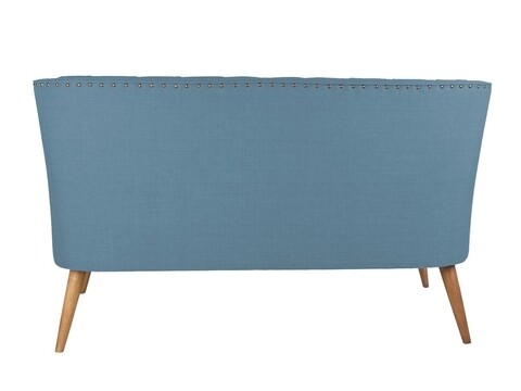 Canapea fixa Lamont, Zeon, 2 locuri, 140x74x80 cm, lemn, albastru inchis
