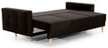 Canapea extensibila 3 locuri ELTAP, Ask12, Asgard, 233x92x93 cm, lemn/poliester, maro inchis