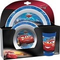 Set 3 piese mic dejun pentru copii Cars, Disney, plastic, albastru