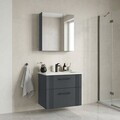 Set Dulap de Baie cu Chiuvetă și Oglindă (2 Piese), Hanah Home, Bari 65 v2, Antracit mat