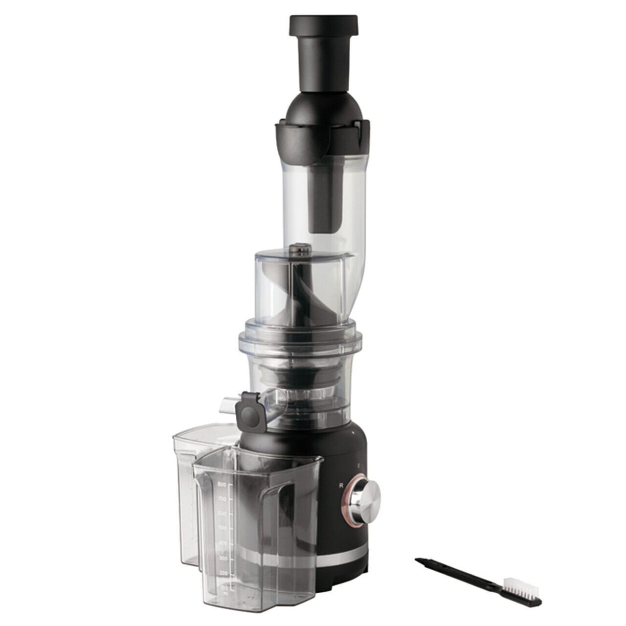 Storcator lent de fructe Berlinger Haus, Black Rose, 300W, 800 ml, inox 18/10, negru/transparent - imagine 5