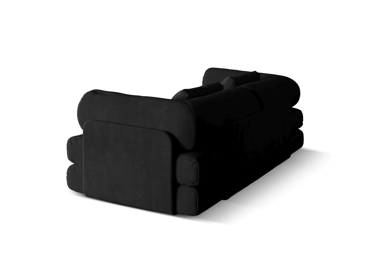 Canapea extensibila 3 locuri, Dreamy, Micadoni Home, 206x95x70 cm, catifea, negru — imaginea 6