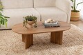 Masuta de cafea, Nordure, Oval, 120x60x40 cm, MDF , Maro