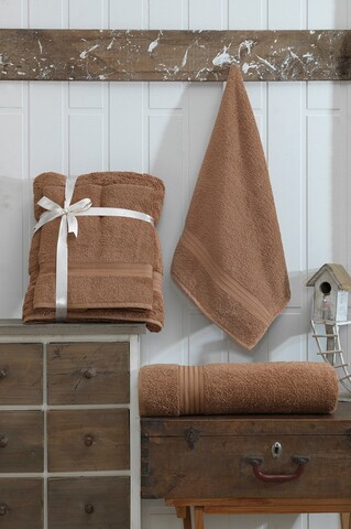 Set prosoape de baie, Eponj Home, DS, Bumbac, Maro