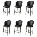 Set scaune de bar 6 piese, Charlotte, Uras, Metal, Negru