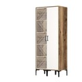 Dulap pentru haine, Hommy Craft, Kumsal PS, 80x47.5x201.4 cm, PAL, Nuc/Alb