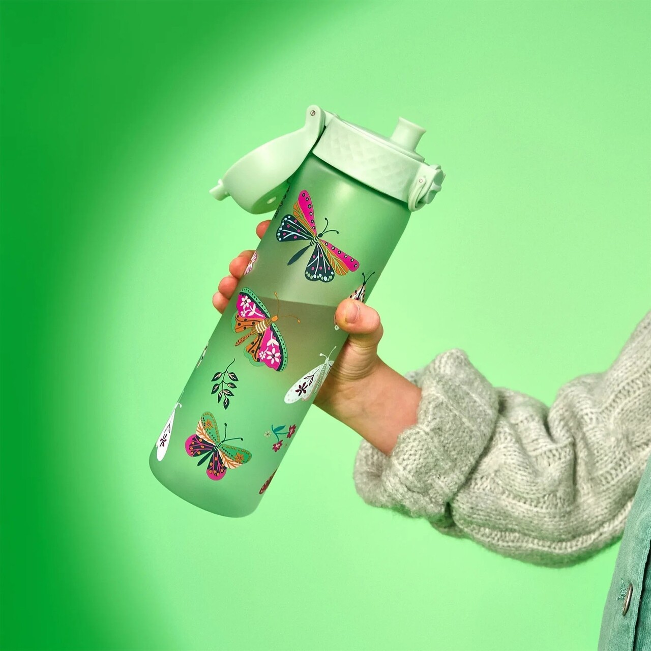 Sticla apa pentru copii Slim, recyclon, 500ml, Wild Butterflies - Ion8 - imagine 5