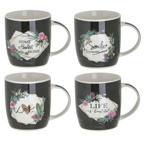Set 4 cani Love, InArt, 340 ml, portelan