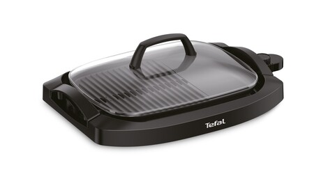 Grill electric cu capac, Tefal, CBA0830, 2000 W, sticla temperata/aluminiu