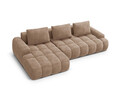 Coltar extensibil stanga 3 locuri, Linz, Cosmopolitan Design, 275x142x84 cm, catifea, bej inchis