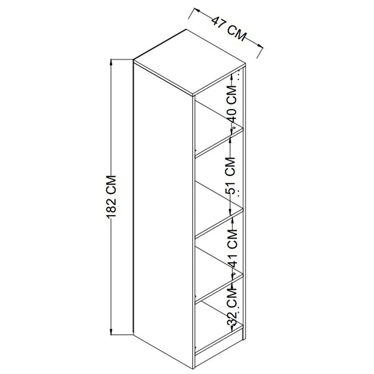 Dulap pentru haine, Miwood, Yaman 1600-040, 40x182x47 cm, PAL, Gri