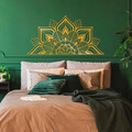 Decoratiune de perete, Mandala 1, Metal, Dimensiune: 154 x 78 cm, Auriu