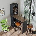 Masa de bar, Hanah Home, 2771, 120x180x50 cm, PAL MELAMINAT, Antracit / Pin Atlantic