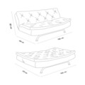 Canapea extensibila cu 3 locuri, Futon, 859FTN2892, Metal , Gri