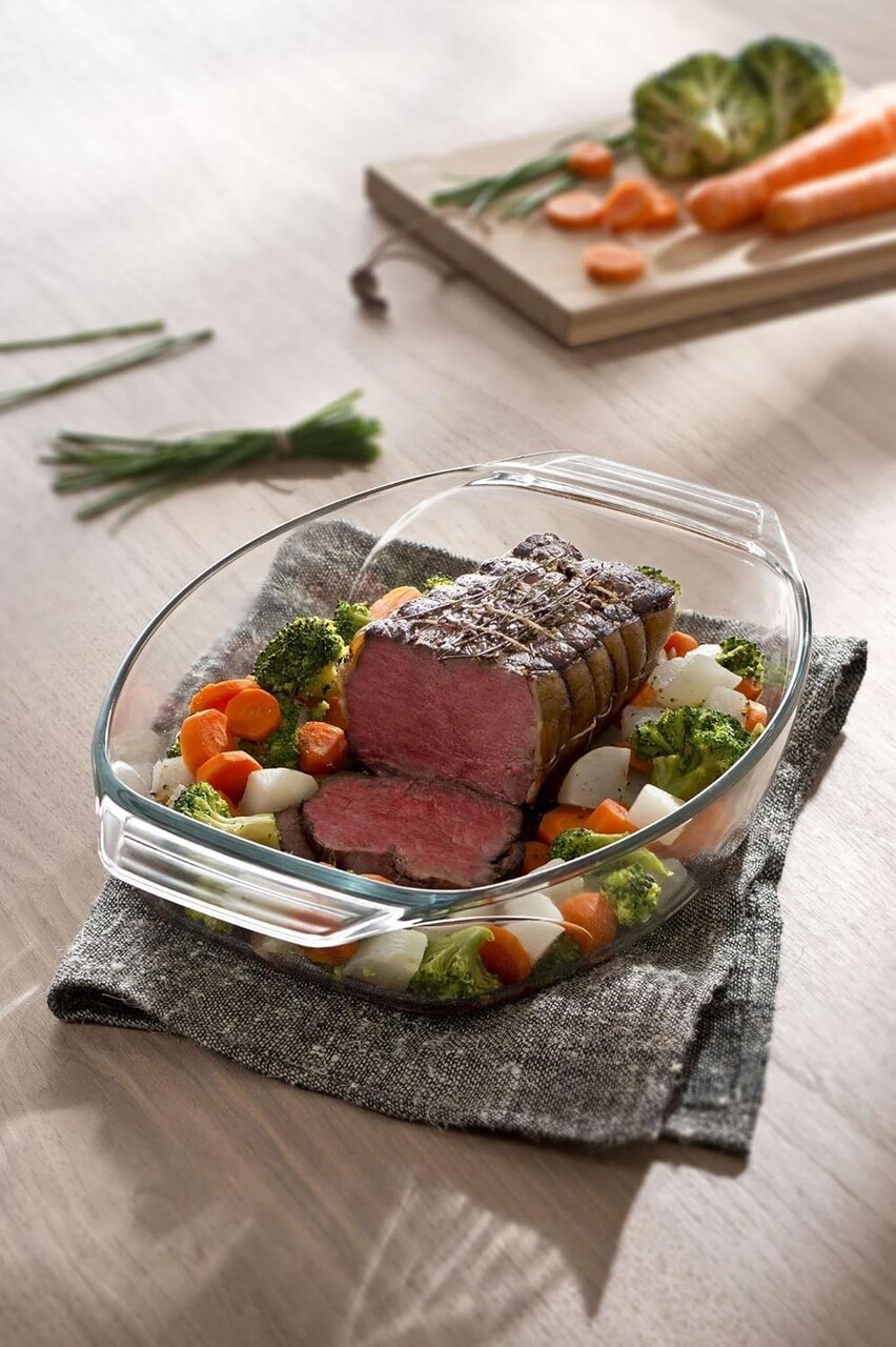 Vas oval, sticla termorezistenta, 38x27cm/4L, "Let's Share" - Pyrex - imagine 3