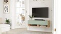 Comoda TV, Hanah Home, FR13-AY, 100x29.1x31.6 cm, PAL, Pin Atlantic / Verde