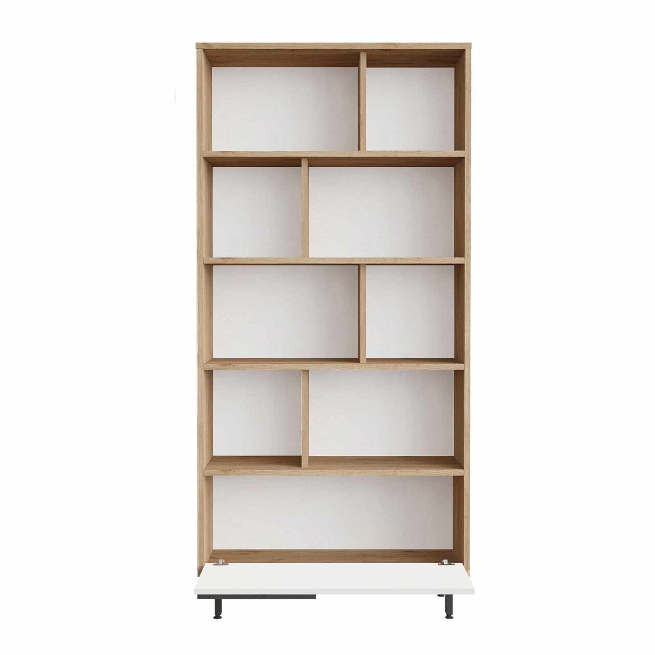 Corp biblioteca, Hanah Home, Boh4-Sw, 83.9x163.6x29.5 cm, PAL, Natural/Alb — imaginea 5