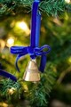 Ornament de brad de Crăciun, BSY244, 4x12 cm, Catifea, Albastru