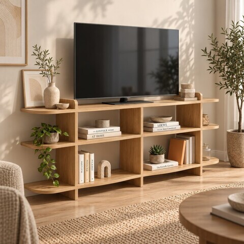Consola, Hanah Home, Flusso, 170x65x30 cm, PAL, Maro