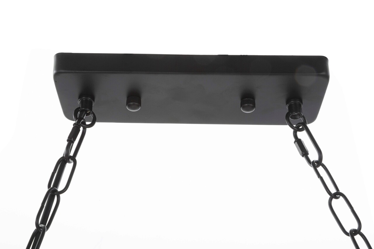 Lustra Rope, Mauro Ferretti, 130 x 20 x 80 cm, 5 x E27, 20W, fier/sfoara, maro/negru - 2 | YEO