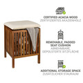 Taburet pentru baie Fondi, Wenko, 39x39x52 cm, lemn acacia/bumbac, maro/bej