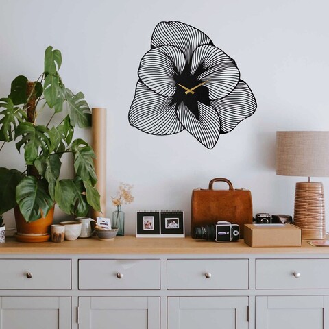 Ceas de perete, azalea metal wall clock, otel, dimensiune: 70 x 70 cm, negru