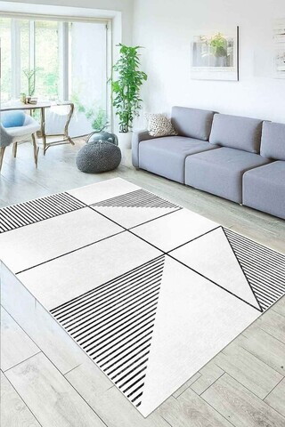 Covor, CLR-7350-Beyaz-33, 100x150 cm, Poliester, Alb