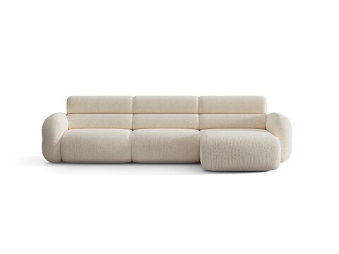 Coltar dreapta 4 locuri, Neo, Micadoni Home, 305x165x83 cm, tesatura Chenille Silencio, bej deschis