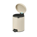 Cos de gunoi cu pedala, Brabantia, NewIcon, 5 L, 27.2x20.5x29.1 cm, otel, bej