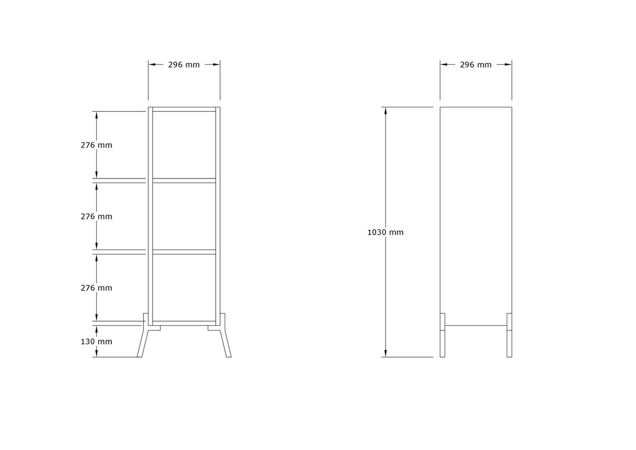 Corp biblioteca, Asse Home, Gordes, 30x101x30 cm, Antracit