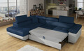 Coltar extensibil stanga 4 locuri, ELTAP, Anton, 272x203x85 cm, lemn/poliester, bleumarin/gri