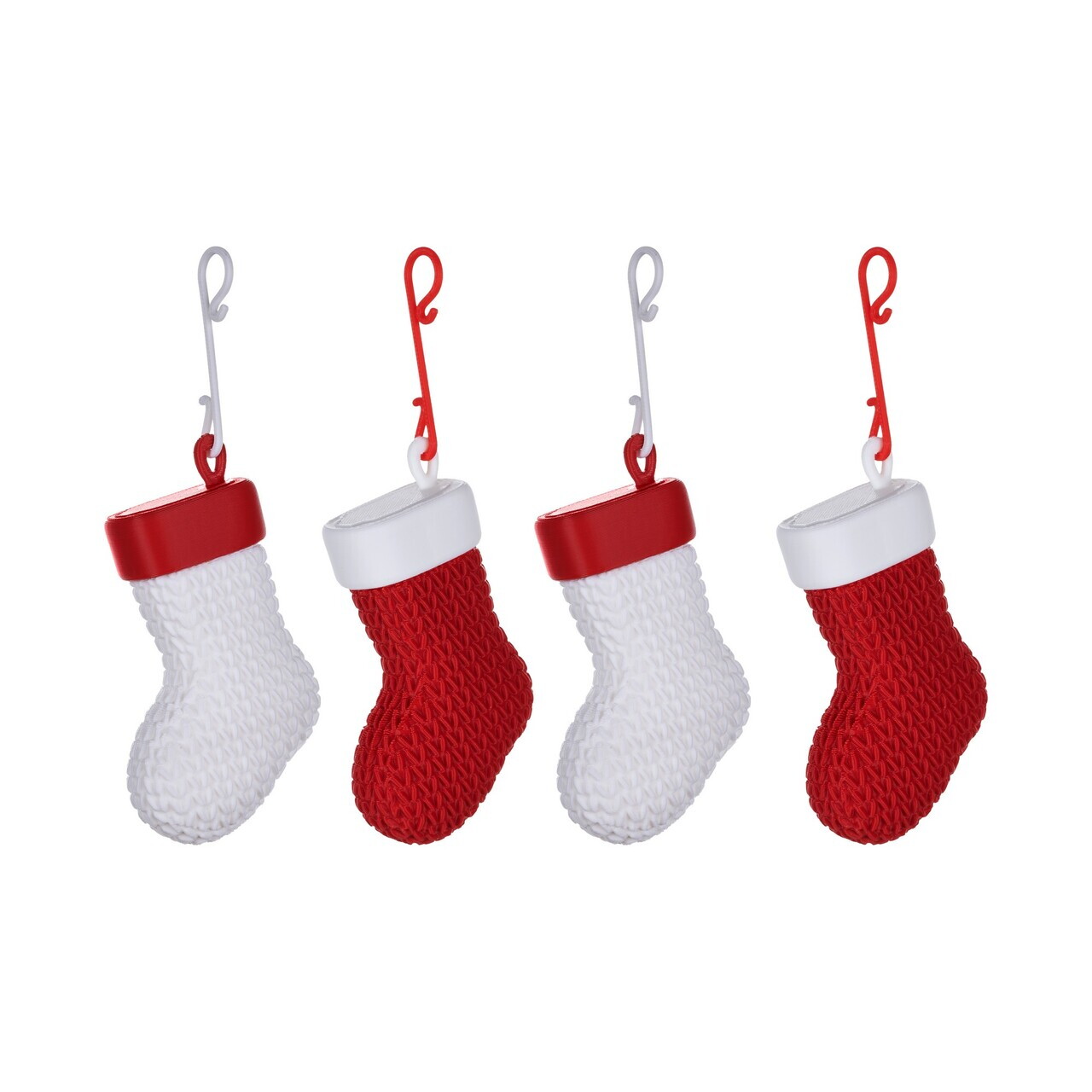 Ornament de brad de Crăciun, Stockings, 6x3x9 cm, Rosu/Alb — imaginea 4
