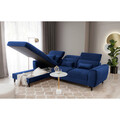 Coltar extensibil stanga 4 locuri ELTAP, Foble, 267x196x100 cm, lemn/poliester, albastru inchis