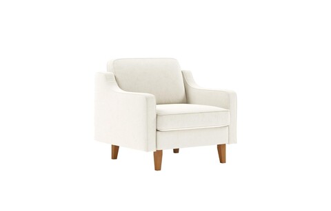 Fotoliu, Atelier del Sofa, 918CMF1102, Cadru: 100% OȚEL, Spumă de lapte / Nucă