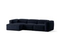 Coltar stanga 3 locuri, Bergamo, Cosmopolitan Design, 304x152x70 cm, catifea chenille raiata, albastru navy