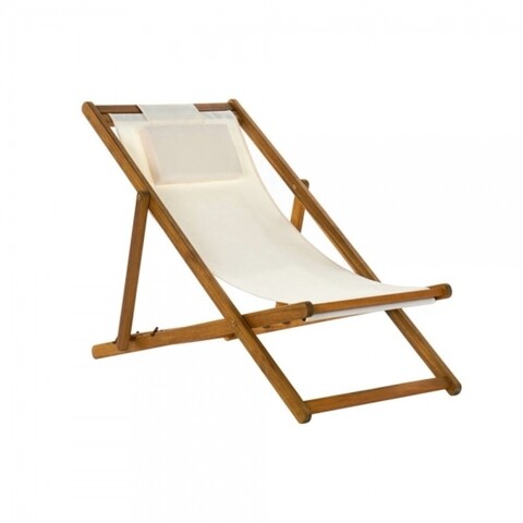 Sezlong, DKD Home Decor, 55 x 110 x 85 cm, salcam/bumbac, alb/maro