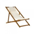 Sezlong, DKD Home Decor, 55 x 110 x 85 cm, salcam/bumbac, alb/maro