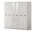 Dulap pentru haine, Rabi, Rb-168-01-013, 210x210x52 cm, Alb mat