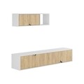 Comoda TV cu raft, Decortie, Spark, pal melaminat, stejar/alb