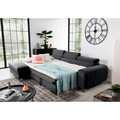 Coltar extensibil stanga 3 locuri ELTAP, LT-06NU, Grayson, 278x205x92 cm, lemn/poliester, gri inchis